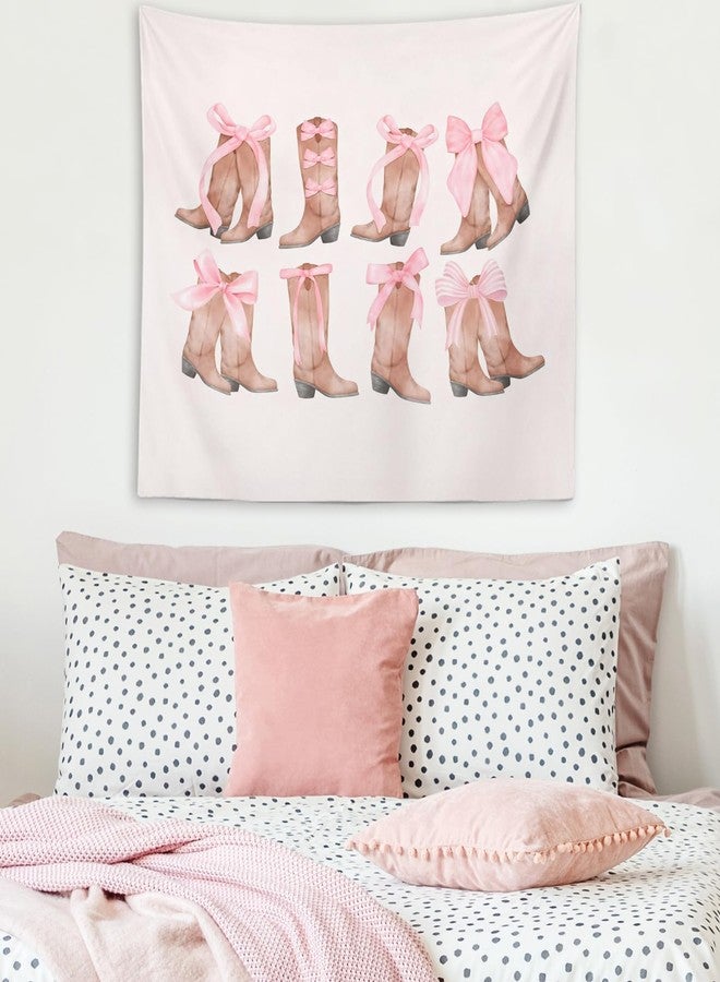 OXW Coquette Cowgirl Bow Tapestry Wall Hanging, Western Cowgirl Wall Art Room Decor for Teen Girls, Pink Bow Decor for Girls Room Women Dorm College Apartment, 50×60 inches - Image 5